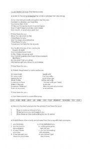 English Worksheet: ILL BE THERE FOR YOU (The Rembrandts)