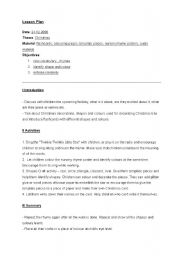 English Worksheet: Lesson plan-Christmas