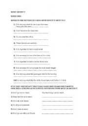 English worksheet: must- mustnt