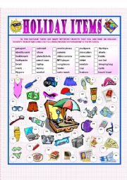 English Worksheet: Holiday Items