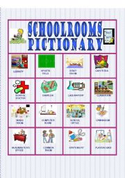 English Worksheet: Schoolrooms Pictionary