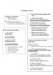 English Worksheet: Questions Modifiers with Prepositions 