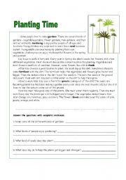 English Worksheet: Making a Garden