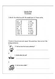 English worksheet: irregular verbs