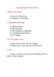English Worksheet: outline exapmle