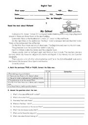 English Worksheet: My School