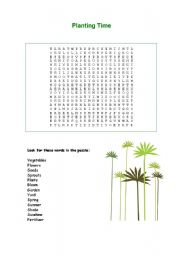 English Worksheet: Garden Wordsearch Puzzle