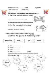 English Worksheet: DIFFERENT EXERCISES FOR  KIDS