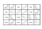 English Worksheet: Wild Animals (Domino Set 2)