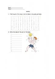 English worksheet: Body!