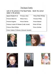 English Worksheet: The Royal Family