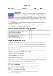 English Worksheet: Daily Routine