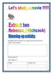 Video time series: COMPREHENSIVE lesson:  3rd Rebecca ws. Alfred Hitchcock film. (40 tasks, printer-friendly, 13 pages, including 6 page-ws + KEY)