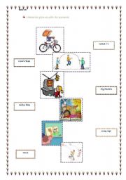 English worksheet: Match the pictures with its sentences.