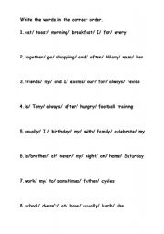 English worksheet: present simple