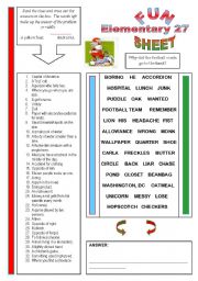English Worksheet: Fun Sheet Elementary 27