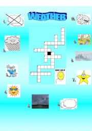 English Worksheet: CROSSWORD ABOUT WEATHER