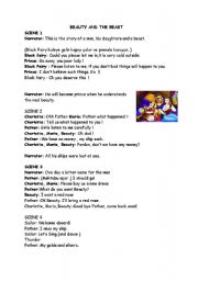 English Worksheet: PLAY -BEAUTY AND THE BEAST