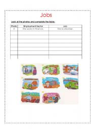 English Worksheet: jobs or occupations and employment sectors