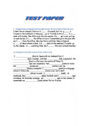 English worksheet: Test Paper