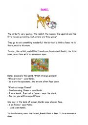 English Worksheet: BAMBI