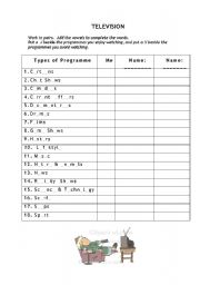 English worksheet: Television Programmes