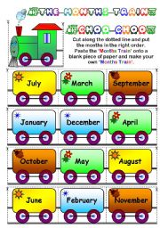 English Worksheet: The Months Train (Page 2 - BW )