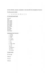 English worksheet: Key for FRIENDS season 1 episode 2