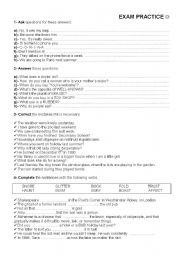 English worksheet: Mixed activities