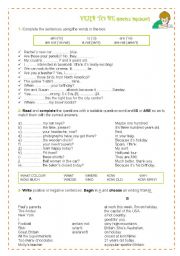 English Worksheet: Verb TO BE (simple present)