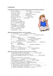 English Worksheet: POSSESSIVES