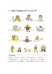 English Worksheet: Body Languages in U.S &U.K