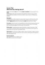 English Worksheet: lesson plan