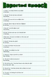 English Worksheet: Reported Speech