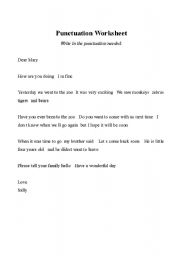 English Worksheet: Punctuation Worksheet