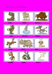 English worksheet: vocabulary handount about animals