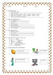 English worksheet: Activities