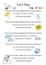 English Worksheet: Wearther + past tense