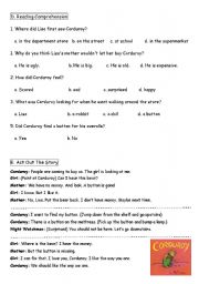 English worksheet: Corduroy worksheet 2