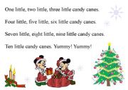 English worksheet: Christmas song - ten little candy canes