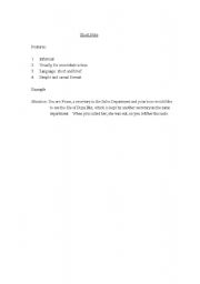 English worksheet: Write a Short Note