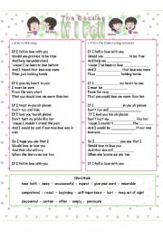 English Worksheet: The Beatles - If I Fell