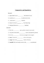 English Worksheet: Comparatives and Superlatives