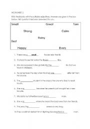 English worksheet: Fill in the blanks