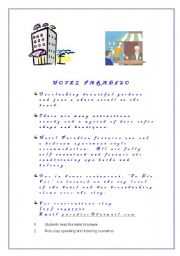 English worksheet: Hotel Paradiso!