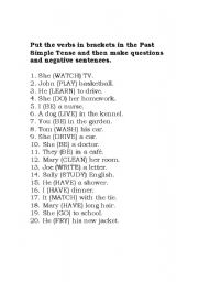 English Worksheet: Past Simple- regular and irregular verbs