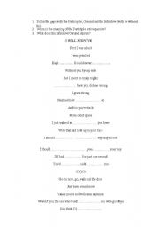 English Worksheet: Grammar in songs