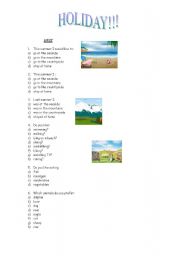 English Worksheet: holiday quiz!!