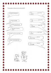 English Worksheet: should or shouldnt