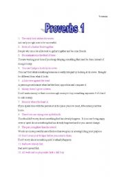 English worksheet: Proverbs (Explanation)